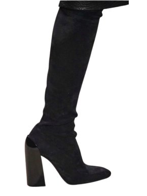 Hermès Black Suede Overknee Sock Boots 1
