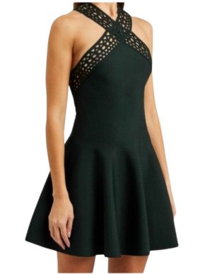 Alaia Black Laser-Cut Vienne Dress 1