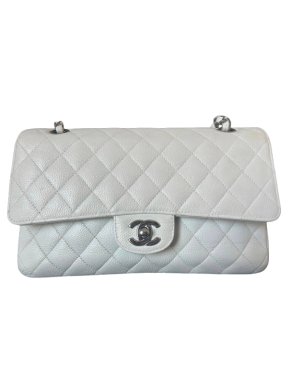 Chanel White Caviar Medium Double Flap Bag 1