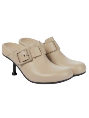 Balenciaga Taupe Mallorca Heeled Mules 1