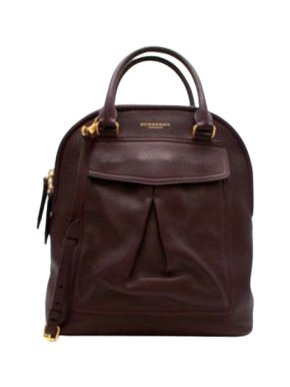 Burberry Deep Purple Leather Tote Bag With Strap 1