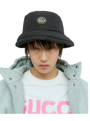 Gucci Black Double G Nylon  Hat 1