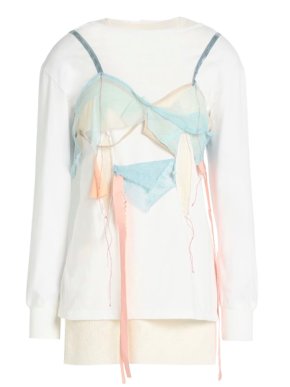 Maison Martin Margiela White Cotton Deconstructed Bra Top 1