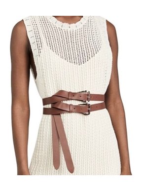 Zimmermann Double Buckle Tan Leather Belt 1
