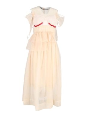 Simone Rocha Beige Mesh Midi Dress 1