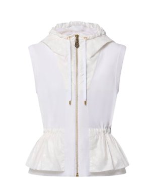 Louis Vuitton Cream Sleeveless Hooded Bi-Fabric Knit Jacket 1