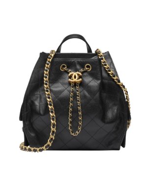 Chanel Current Season Medium Black Calf Leather Hobo With Receipt 1
