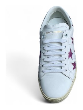 Saint Laurent Star Embellished Leather Sneakers 1