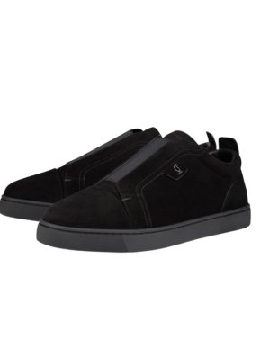 Louboutin Black Velours Slip On Sneakers 1