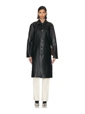Nilli Lotan New Season Black Leather Coat/Jacket 1