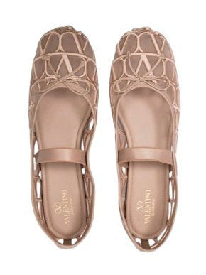 Valentino Rose Cannelle Toile Iconographie Ballet Flats 1