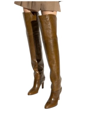 Chloe Dark Khaki Eve Over the Knee Leather Boots 1