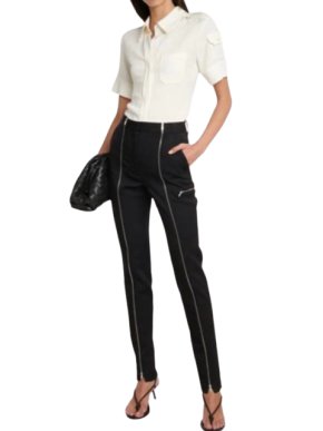 Victoria Beckham Black Wool Zip Trousers 1