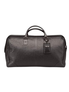 Bottega Veneta Black Intrecciato Leather Duffle Bag 1