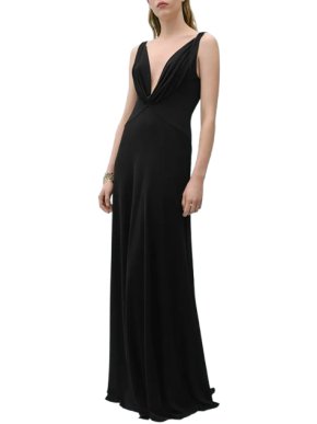 Victoria Beckham x Mango Black Maxi Dress 1