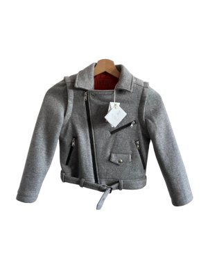 Brunello Cucinelli Grey Cashmere Bomber Jacket 6 YRS 1
