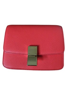 Celiné Red Leather Classic Mini Box Bag 1
