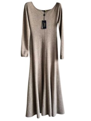 Ralph Lauren Polo Beige Cashmere Midi Dress 1