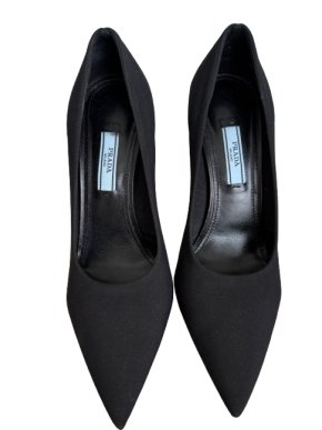 Prada Black Jersey Heeled Pumps 1