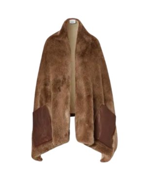 Burberry Brown Faux Fur And Cashmere Stole