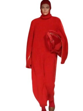 MaxMara Red Alpaca Wool Blend Bag