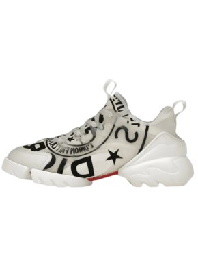 Dior Neoprene White Rubber D-Connect Sneakers