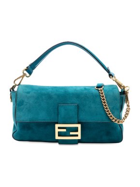 Fendi Medium Suede Baguette Satchel