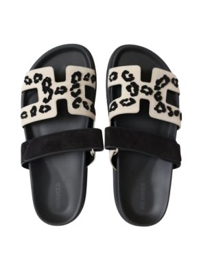 Hermes Leopard Print Chypre Sandals