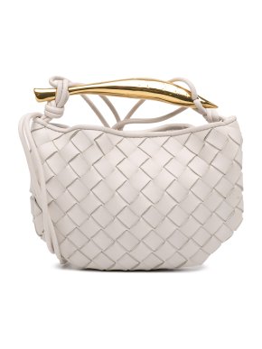 Bottega Veneta Chalk Baby Lambskin Intrecciato Sardine