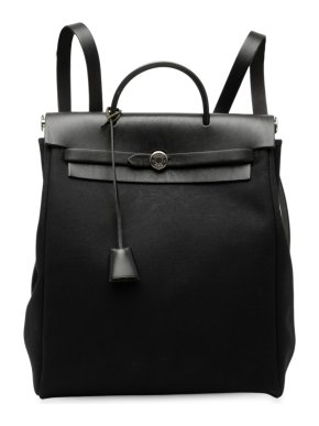 Hermes Black Toile Herbag GM Backpack