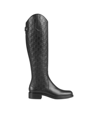 Gucci Black Leather Maud Riding Boots