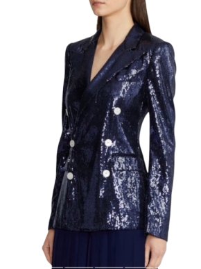 Ralph Lauren Collection Blue Sequin Camden Blazer