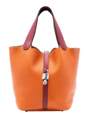 Hermes Orange Bicolor Clemence and Swift Picotin Lock 22