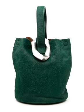 Bottega Veneta Green Small Pony Hair Drop Bucket Bag