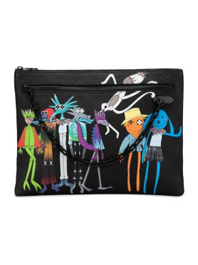 Louis Vuitton Virgil Abloh Monogram Taurillon Zoom With Friends A4 Pouch