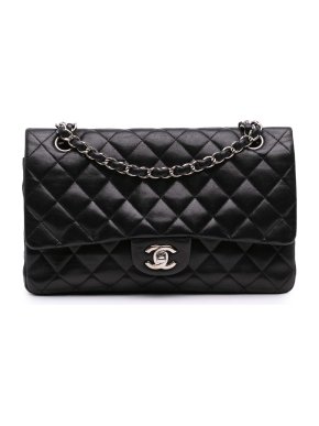 Chanel Quilted Black Medium Classic Lambskin Double Flap