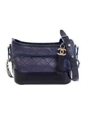 Chanel Navy Blue Small Bicolor Aged Calfskin Gabrielle Crossbody