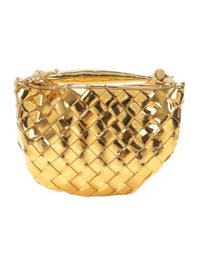 Bottega Veneta Gold Baby Metallic Lambskin Intrecciato Sardine