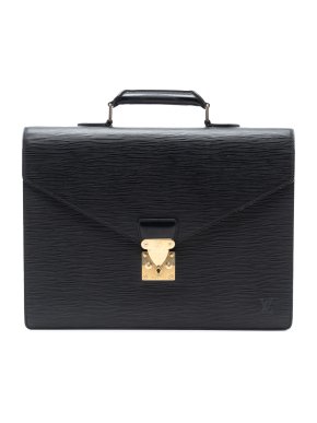 Louis Vuitton Black Leather Epi Serviette Ambassadeur