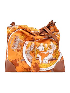 Hermes Orange Jeu des Omnibus et Dames Blanches Silky Pop Crossbody
