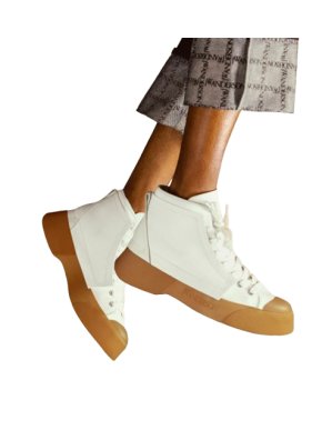 J W Anderson White Leather And Canvas Sneakers