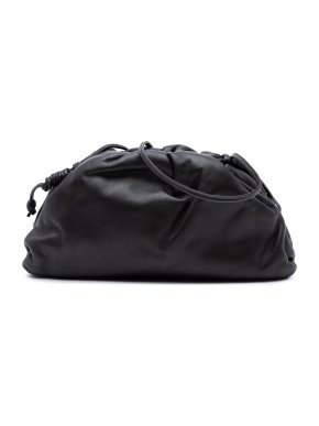 Bottega Veneta Lambskin Black Leather The Mini Pouch Crossbody