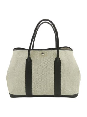 Hermes Beige Toile and Buffle Skipper Garden Party 36