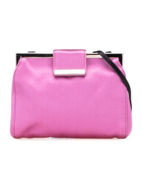 Miu Miu Pink Satin Clasp Clutch on Strap