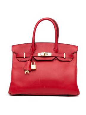 Hermes Rouge Casaque Epsom Birkin Retourne 30