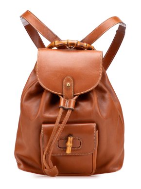 Gucci Tan Leather Bamboo Backpack