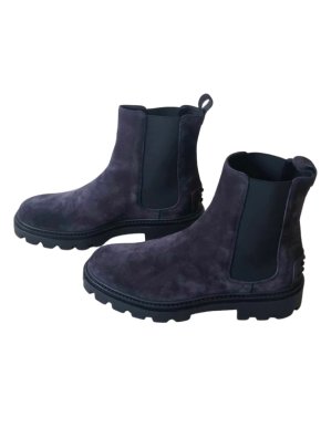Tod's Blue Suede Chelse Boots
