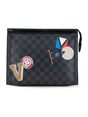 Louis Vuitton Coated Canvas Damier Graphite LV League Pochette Voyage MM