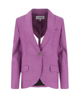 Loewe Purple Wool And Silk Twisted Talo Blazer