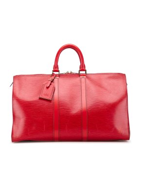 Louis Vuitton Red Leather Epi Keepall 45